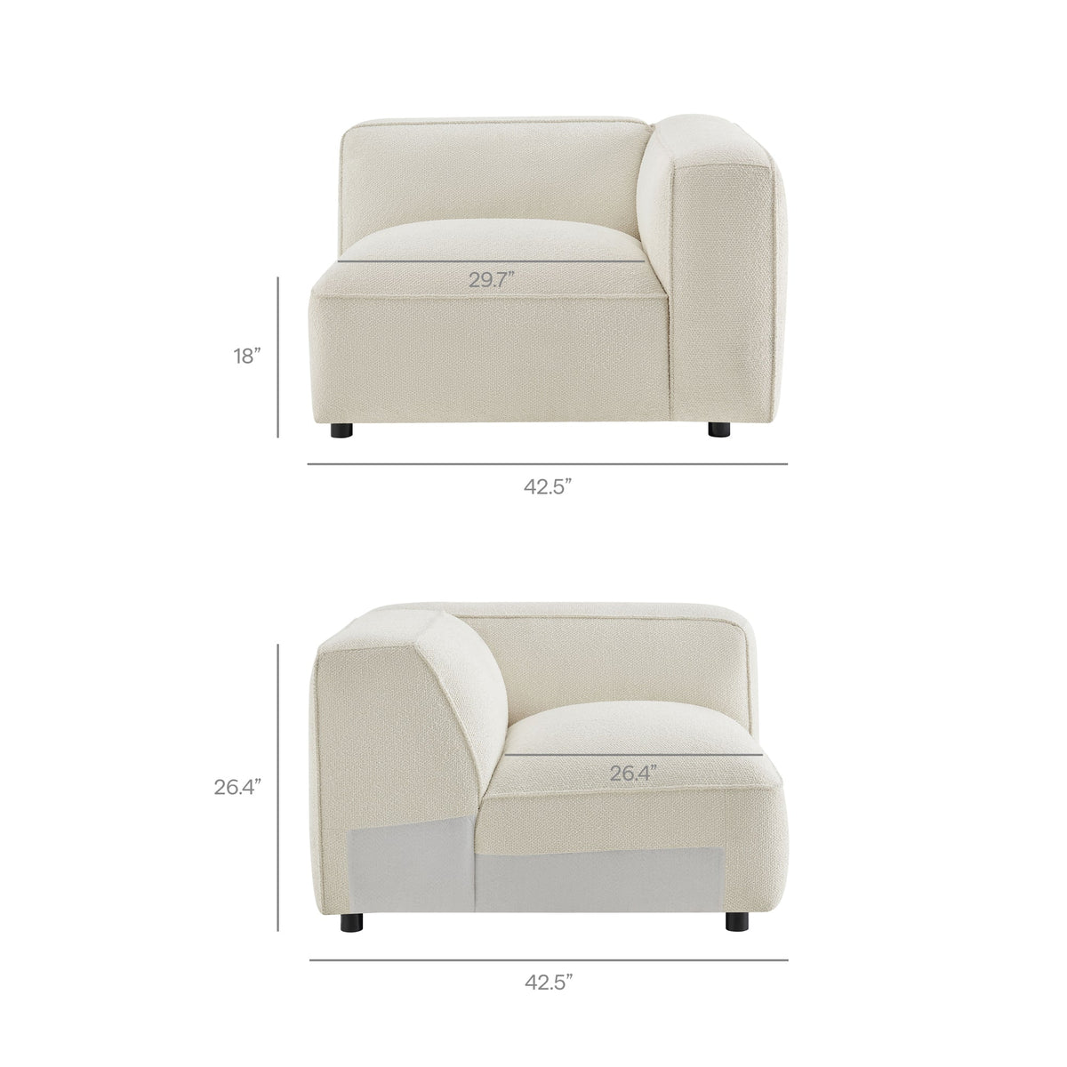 Auren Lattice Bouclé Upholstered Modular Right-Facing Arm Chair by Modway, photo 3 of 27