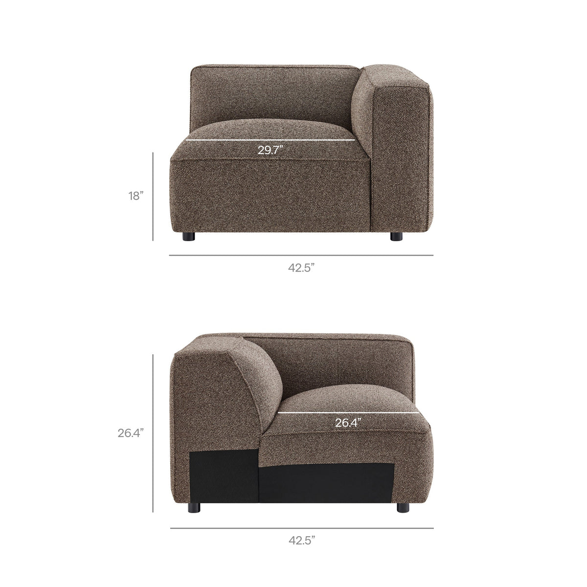 Auren Lattice Bouclé Upholstered Modular Right-Facing Arm Chair by Modway, photo 12 of 27