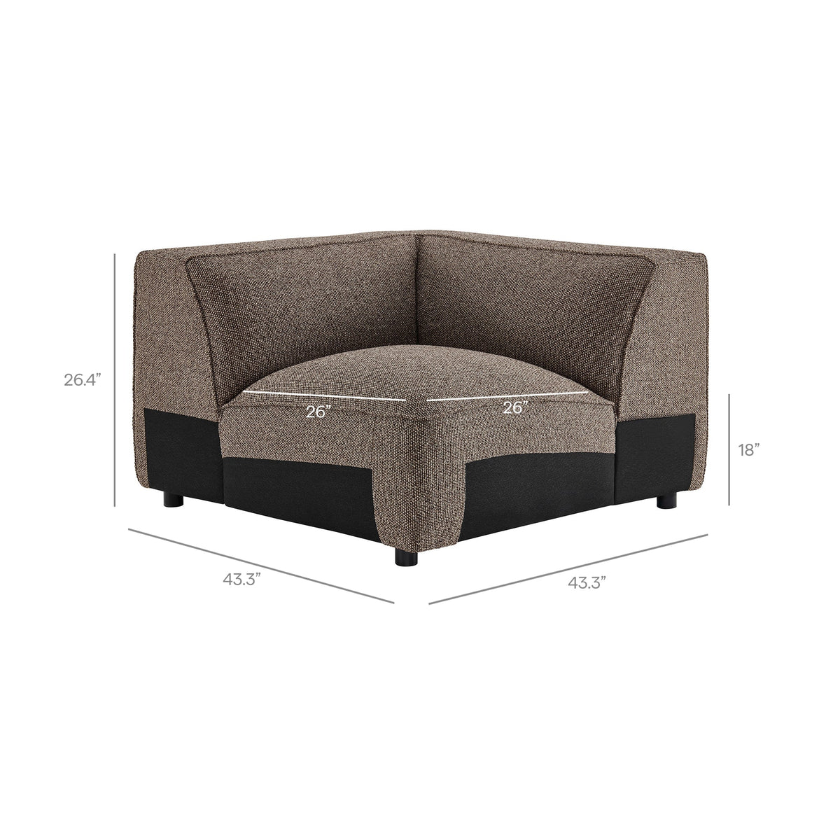 Auren Lattice Bouclé Upholstered Modular Corner Chair by Modway, photo 11 of 24