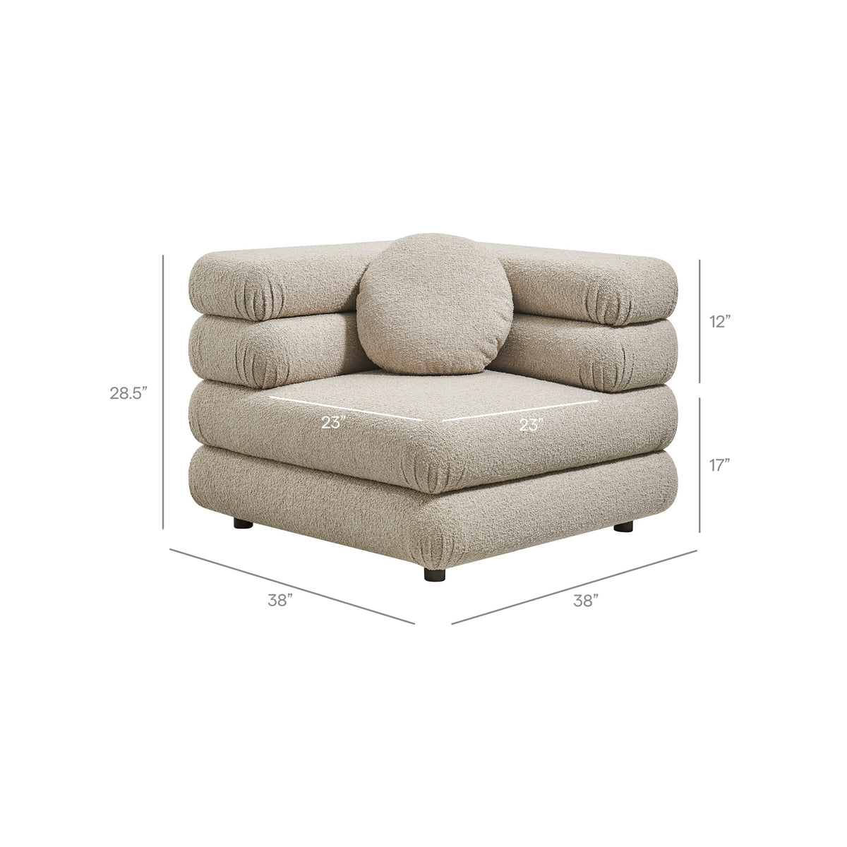 Jubilee 3-Piece Upholstered 3-Piece Modular Sofa Set by Modway, photo 4 of 28