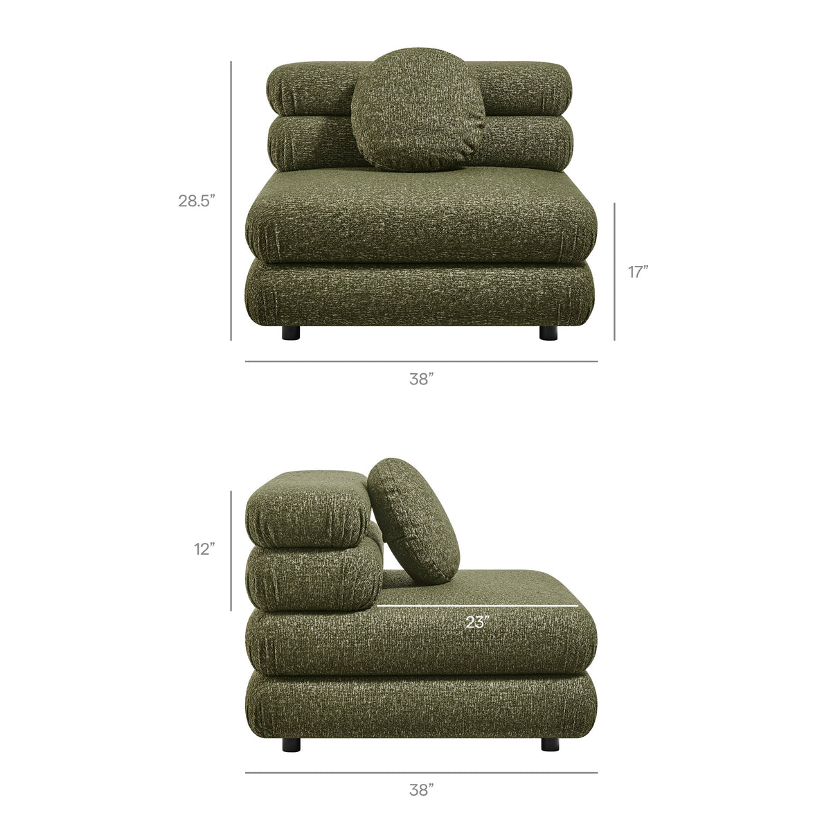 Jubilee 3-Piece Upholstered 3-Piece Modular Sofa Set by Modway, photo 17 of 28