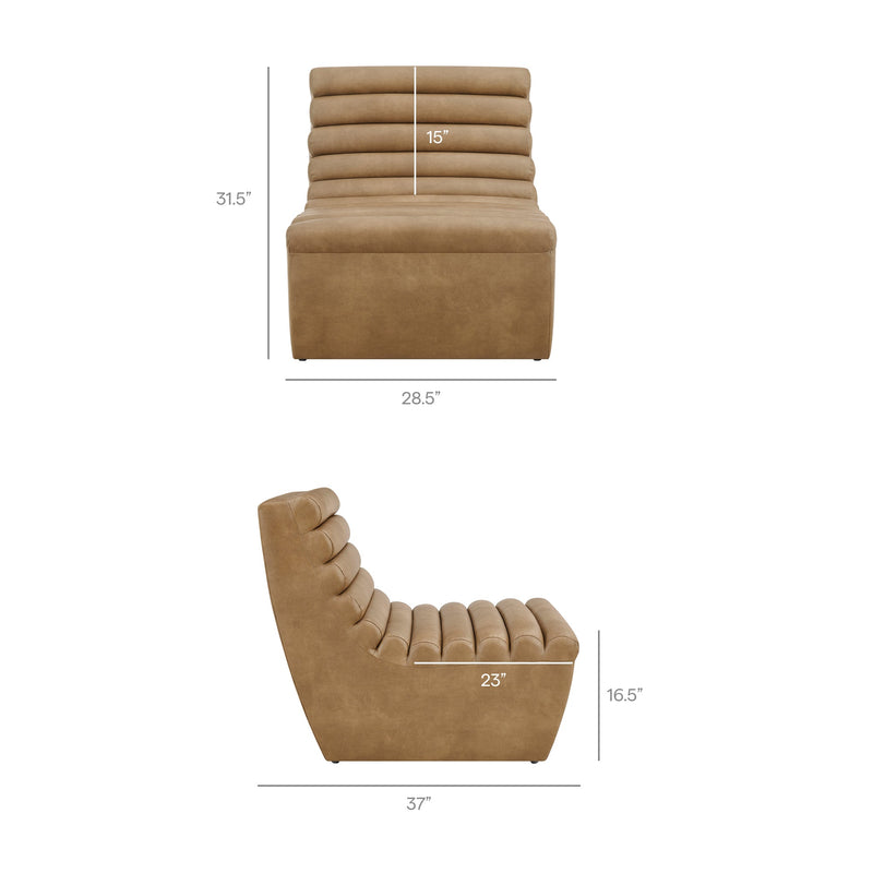 Corbin Vegan Leather Armless Accent Chair by Modway, photo 3 of 9