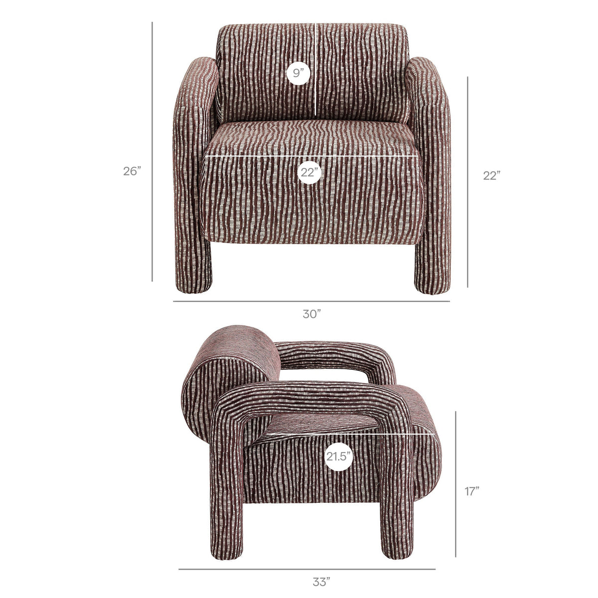 Quill Patterned Woven Fabric Accent Chair by Modway, photo 3 of 18