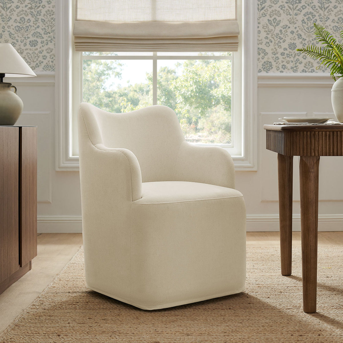 Cordelle Linen Blend Swivel Dining Chair by Modway, photo 17 of 40