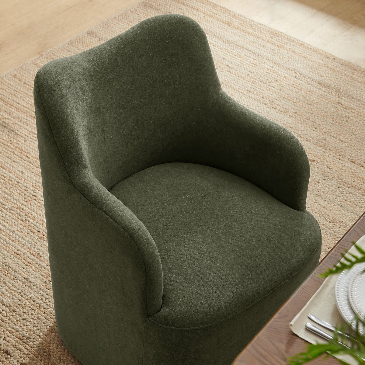 Cordelle Linen Blend Swivel Dining Chair by Modway, photo 27 of 40