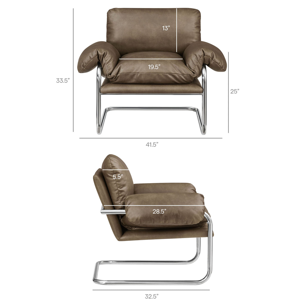 Ansel Vegan Leather Accent Chair by Modway, photo 3 of 18