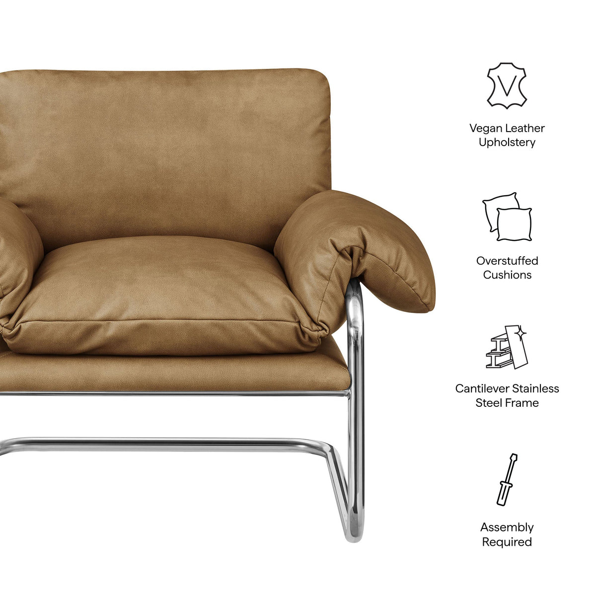 Ansel Vegan Leather Accent Chair by Modway, photo 11 of 18