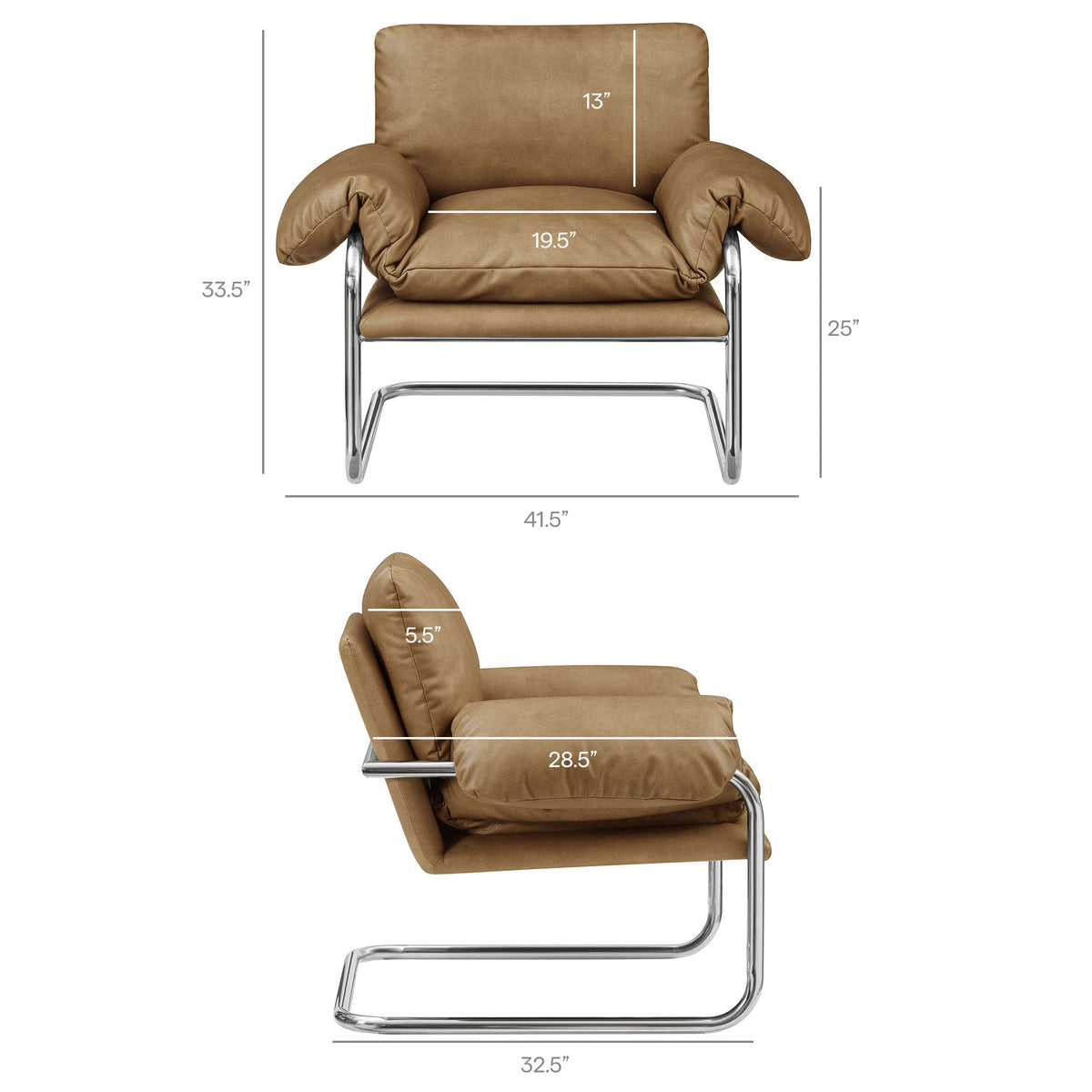 Ansel Vegan Leather Accent Chair by Modway, photo 12 of 18