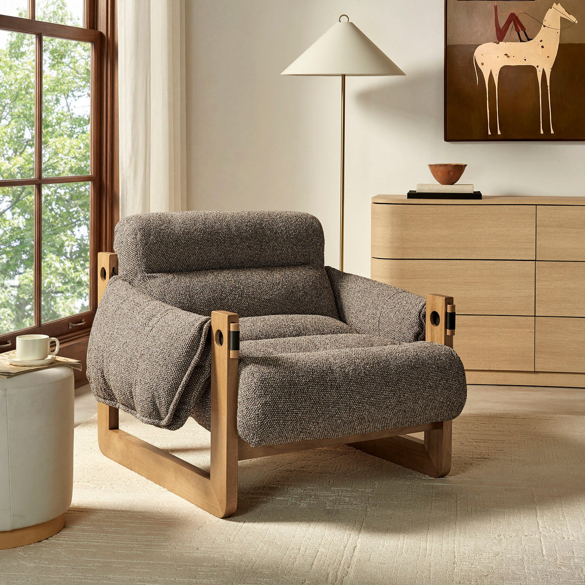 Sorelle Upholstered Fabric Sling Lounge Chair by Modway, photo 8 of 18