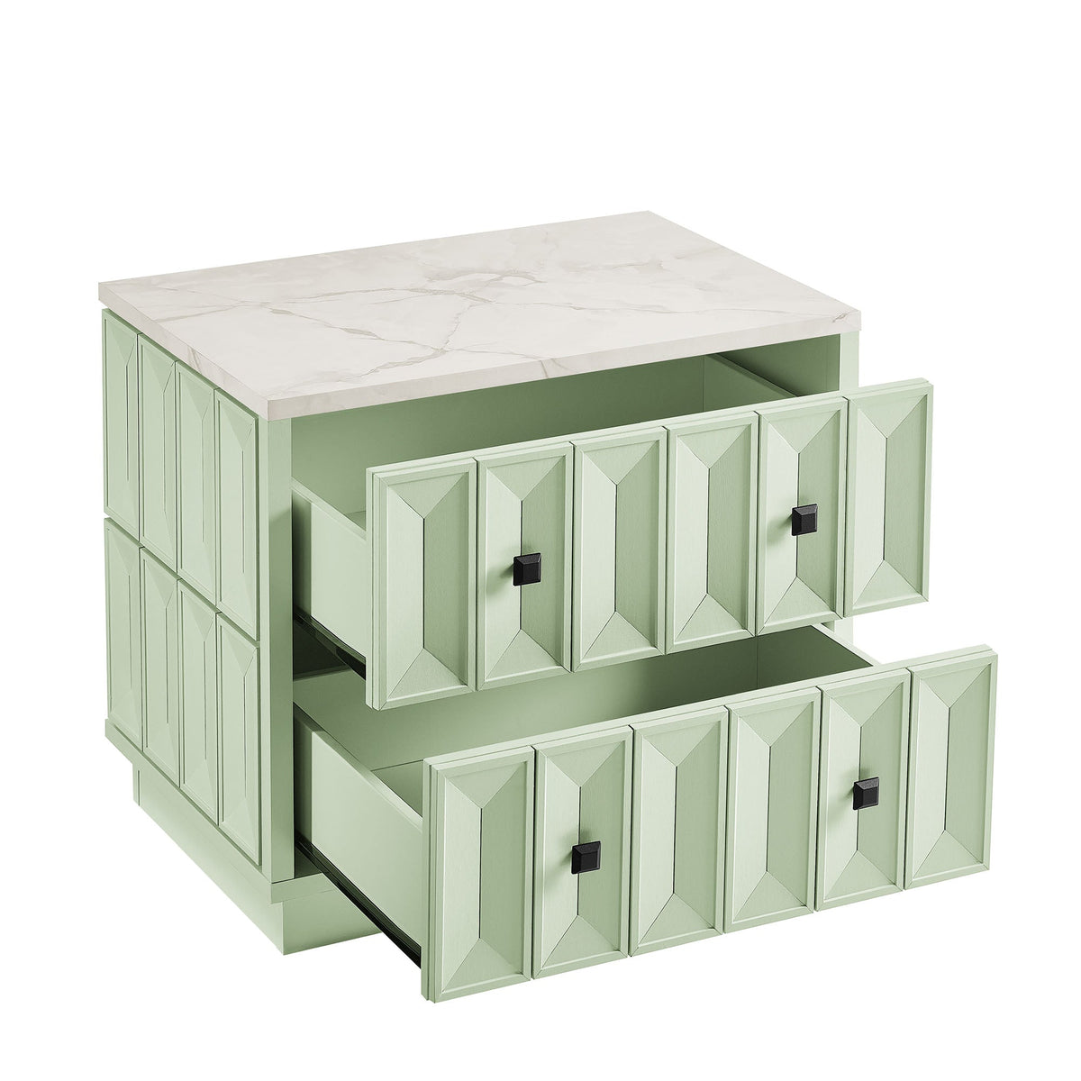 Mabry 23 Inch Geometric Faceted Two Drawer Nightstand by Modway, photo 16 of 40