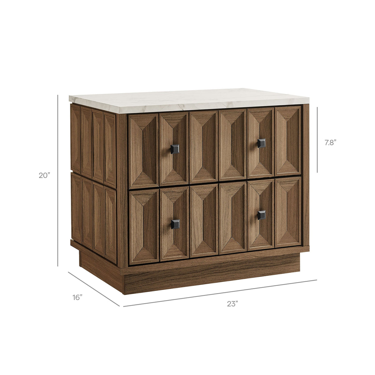 Mabry 23 Inch Geometric Faceted Two Drawer Nightstand by Modway, photo 23 of 40
