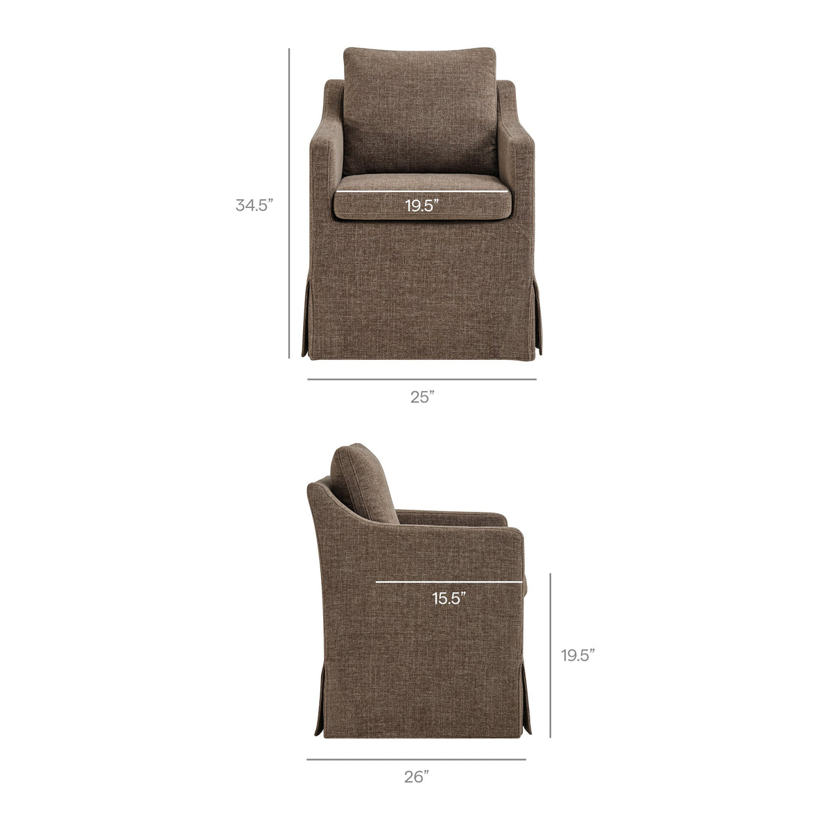 Serene Slipcovered Performance Fabric Dining Armchair by Modway, photo 23 of 40