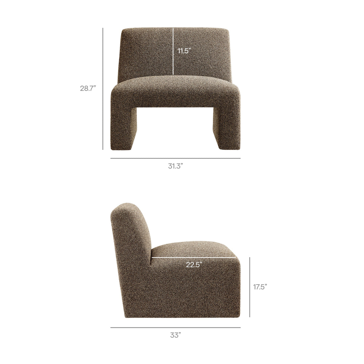 Amita Lattice Boucle Upholstered Armless Accent Chair by Modway, photo 3 of 18