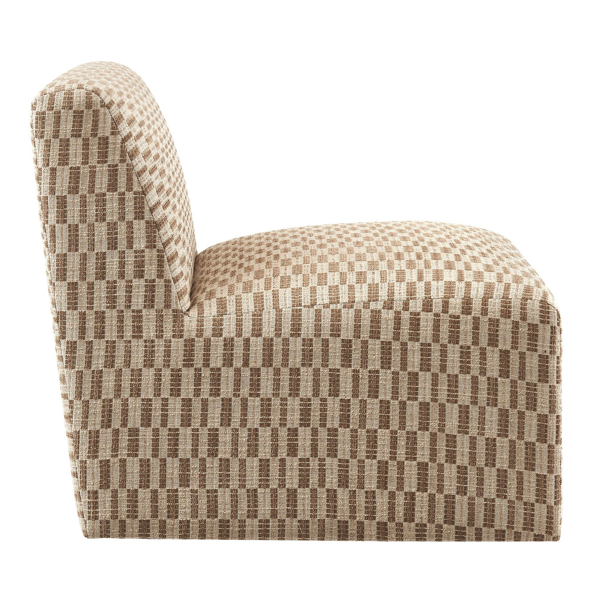 Amita Checked Woven Fabric Armless Accent Chair by Modway, photo 4 of 18