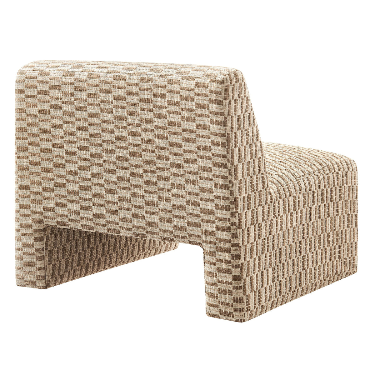 Amita Checked Woven Fabric Armless Accent Chair by Modway, photo 5 of 18