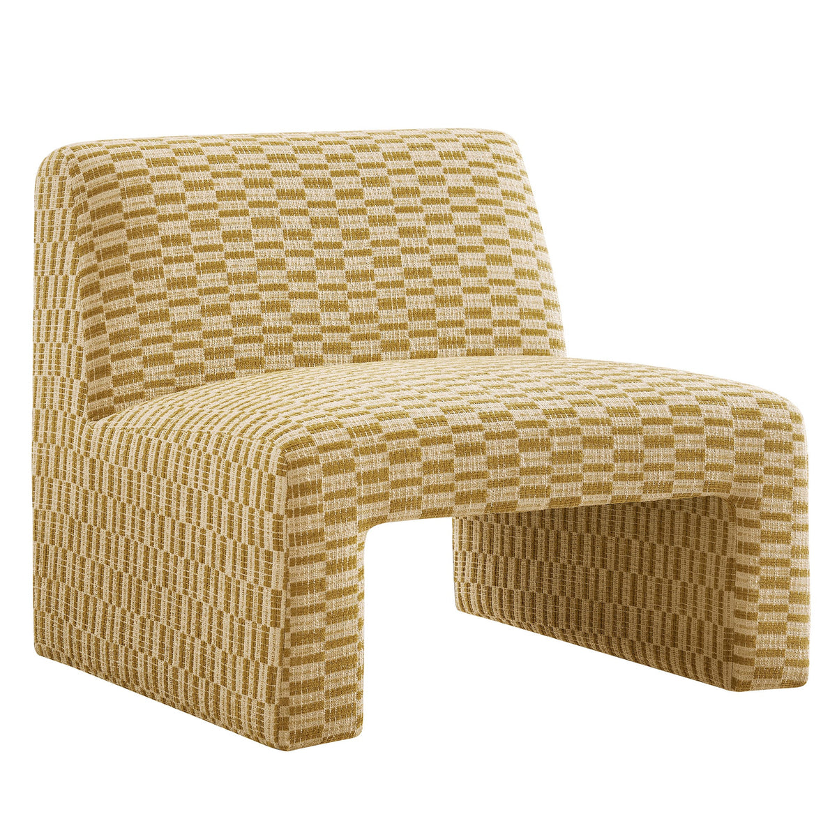 Amita Checked Woven Fabric Armless Accent Chair by Modway, photo 10 of 18