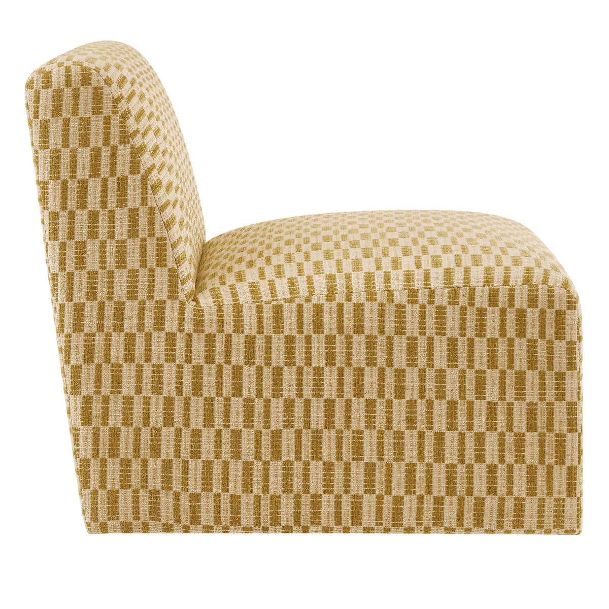 Amita Checked Woven Fabric Armless Accent Chair by Modway, photo 13 of 18