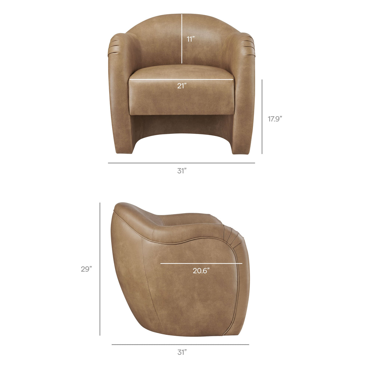 Compose Barrel Vegan Leather Accent Chair by Modway, photo 30 of 36