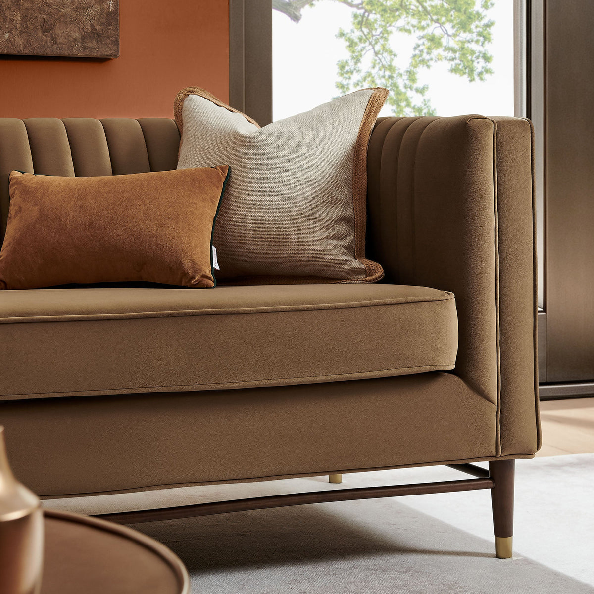 Devote 93 Inch Performance Velvet Channel Tufted Sofa by Modway, photo 9 of 36