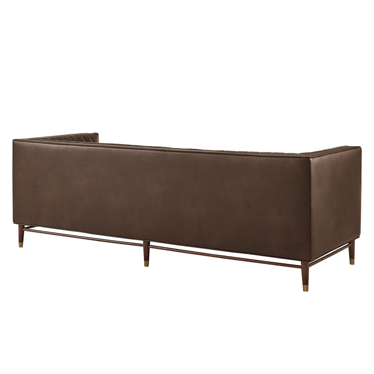 Devote 93 Inch Vegan Leather Channel Tufted Sofa by Modway, photo 5 of 18