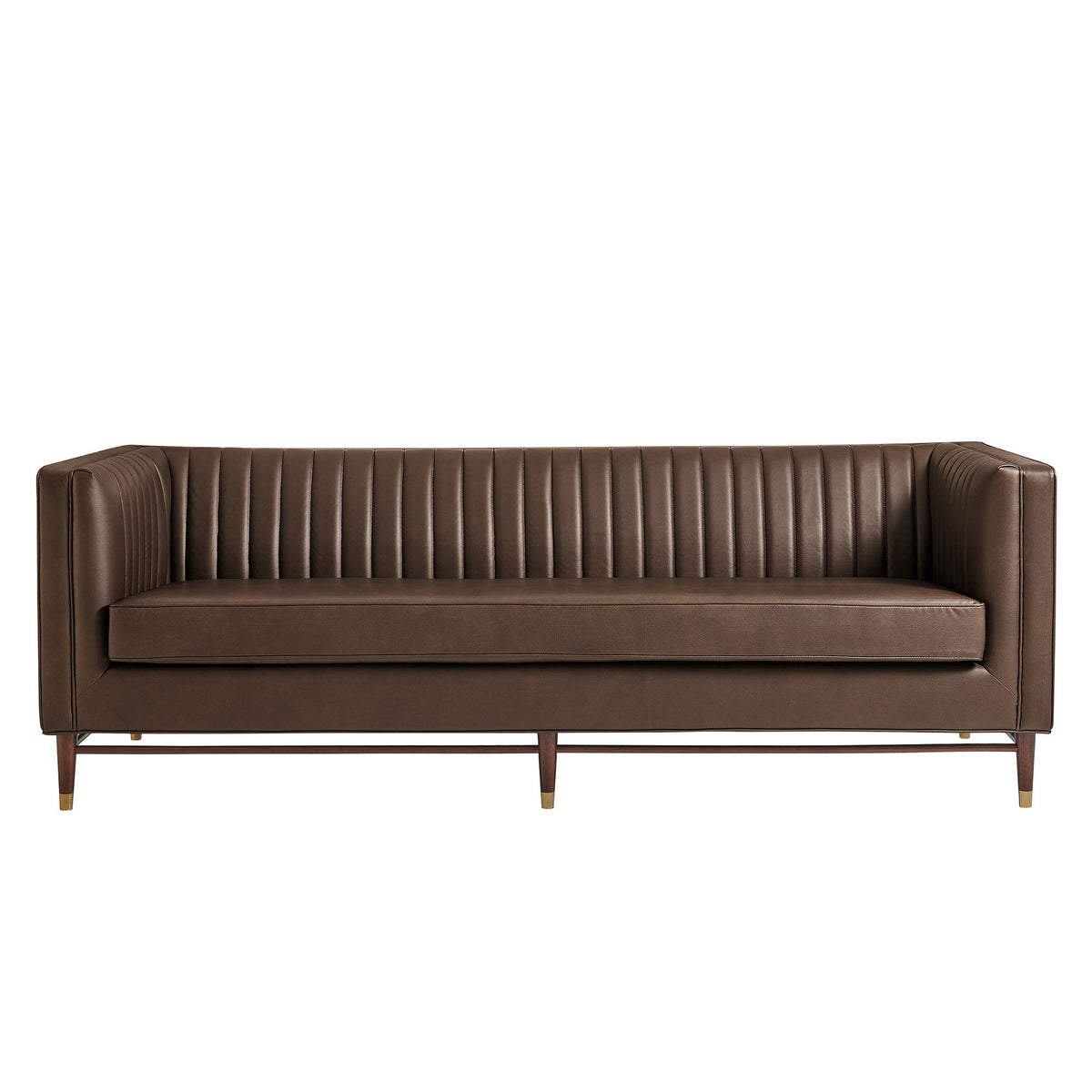 Devote 93 Inch Vegan Leather Channel Tufted Sofa by Modway, photo 6 of 18
