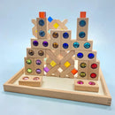 54 Pcs Combination Set with X-shape and Rectangular Gemmed Blocks and Lucite Cubes by Green Elephant Home and Toys