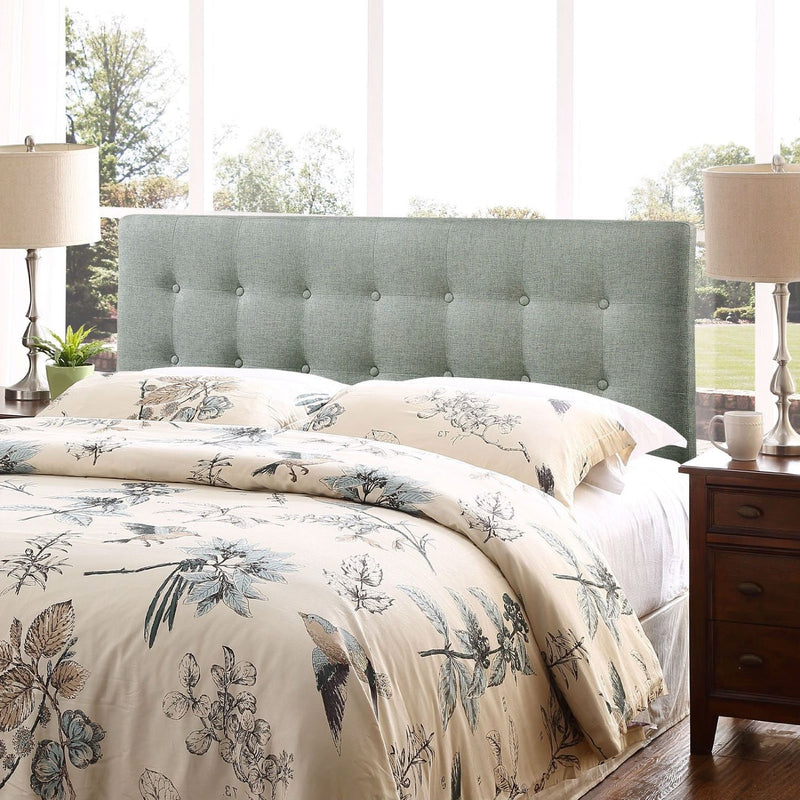 Full size Grey Fabric Button-Tufted Upholstered Headboard, photo 3 of 3