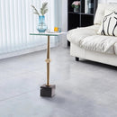 11" Square Side Table with Marble Base by ParrotUncle