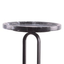12" Black Round Side Table