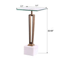 11" Modern Martini Table with White Marble by Parrot Uncle