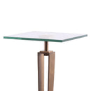 11" Modern Martini Table with White Marble by Parrot Uncle