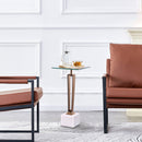 11" Modern Martini Table with White Marble