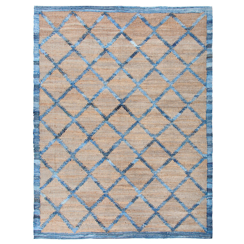 Lovecup Hemp and Denim Windowpane Pattern Rug 7'9" x 9'9" L180