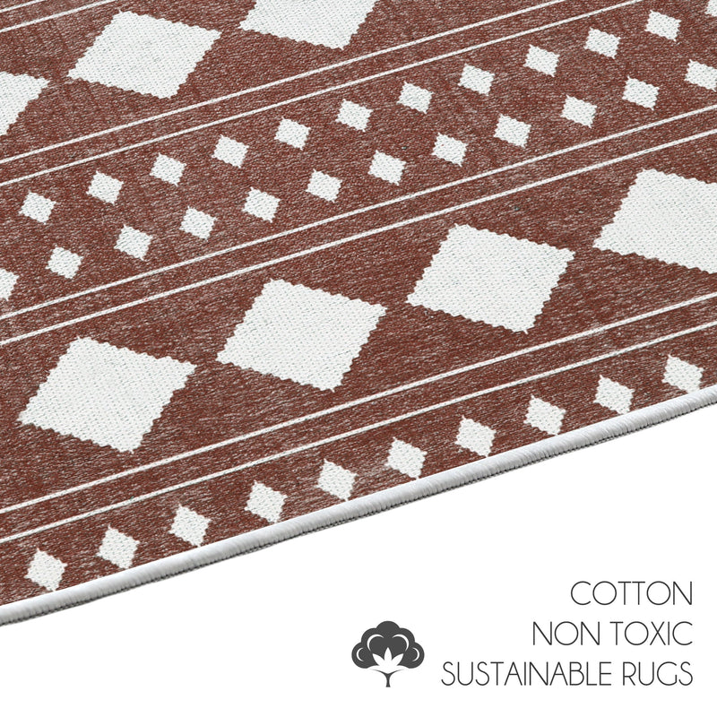 Sussexhome Diamond Collection 2 x 3 Foot Heavy Duty Low Pile Landing Rug Runner