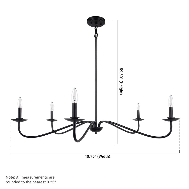 Ellie 5-Light Elegant Industrial Dimmable Chandelier