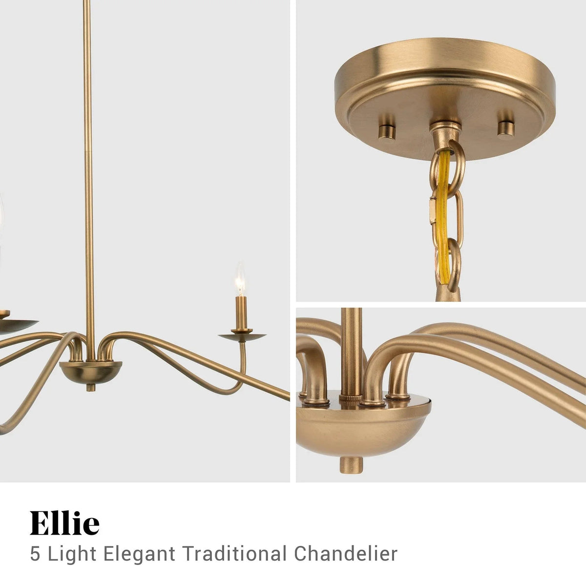 Ellie 5-Light Elegant Industrial Dimmable Chandelier, photo 16 of 20