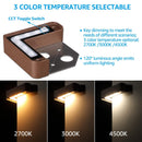 ELC02 8-Pack 3W LED Aluminum Hardscape Lighting Right Angle 3CCT Retaining Wall Lights, 12V Low Voltage Landscape Lights