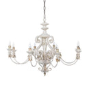 Rustic French Country Chandelier with Gold Leaf Accents
