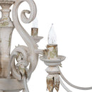 Rustic French Country Chandelier with Gold Leaf Accents