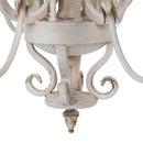 Rustic French Country Chandelier with Gold Leaf Accents