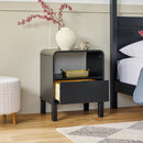 Elias Modern Curved-Frame Solid Wood Nightstand