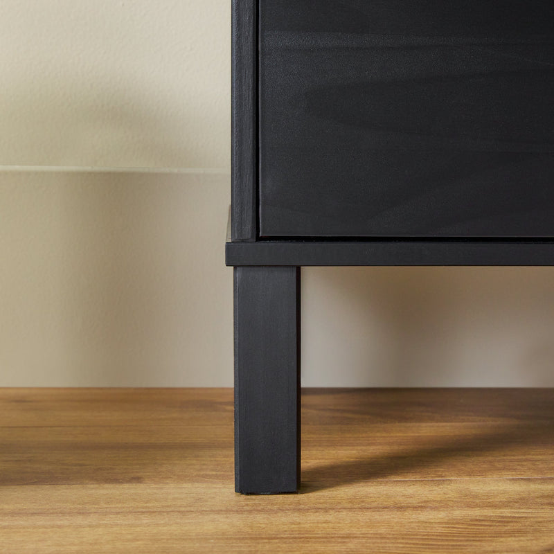 Elias Modern Curved-Frame Solid Wood Nightstand