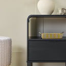 Elias Modern Curved-Frame Solid Wood Nightstand