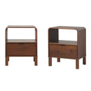 Elias Modern Curved-Frame Solid Wood Nightstand