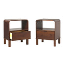 Elias Modern Curved-Frame Solid Wood Nightstand