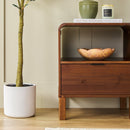Elias Modern Curved-Frame Solid Wood Nightstand