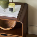 Elias Modern Curved-Frame Solid Wood Nightstand