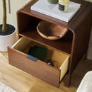 Elias Modern Curved-Frame Solid Wood Nightstand