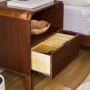 Elias Modern Curved-Frame Solid Wood Nightstand