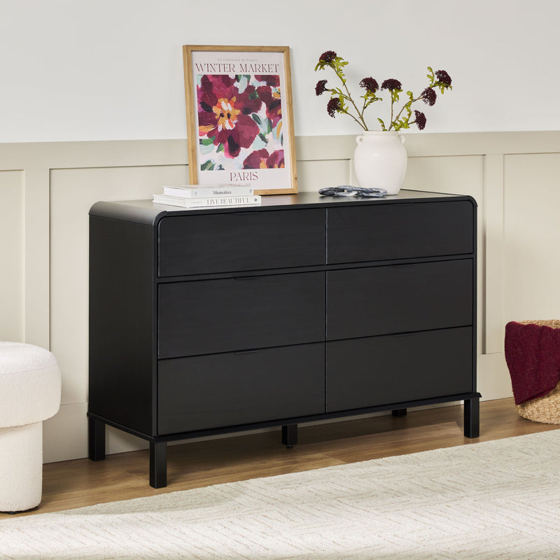Elias 6-Drawer Contemporary Dresser with Curved Top